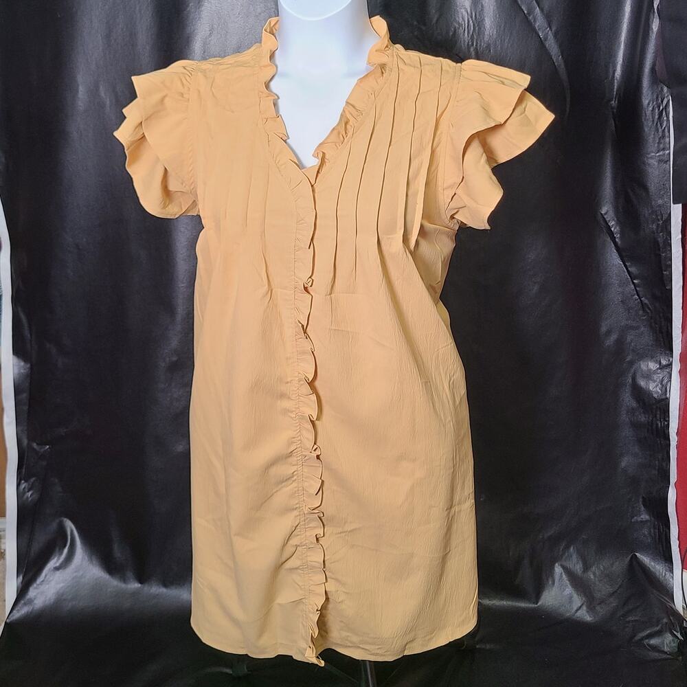 Unbranded yellow ruffle A-line dress Size XL